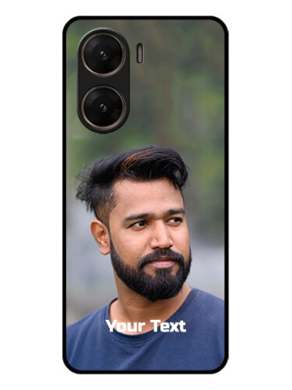Custom Vivo V29E 5G Custom Glass Phone Case - Photo With Text Design
