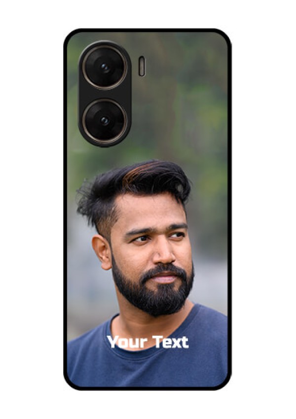 Vivo V29E 5G Custom Glass Phone Case - Photo With Text Design