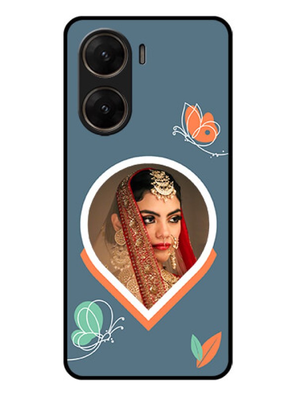 Custom Vivo V29E 5G Custom Glass Phone Case - Droplet Butterflies Design