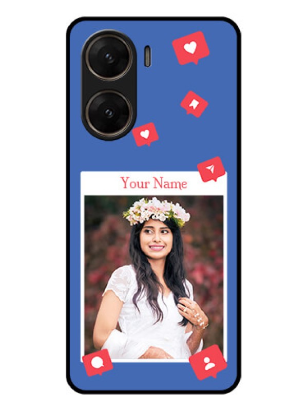 Custom Vivo V29E 5G Custom Glass Phone Case - Like Share And Comment Design