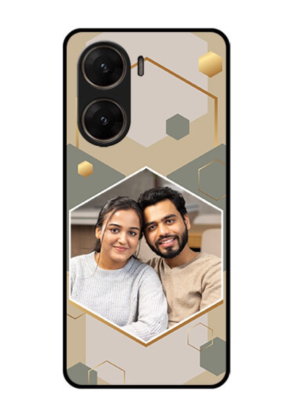 Vivo V29E 5G Custom Glass Phone Case - Stylish Hexagon Pattern Design
