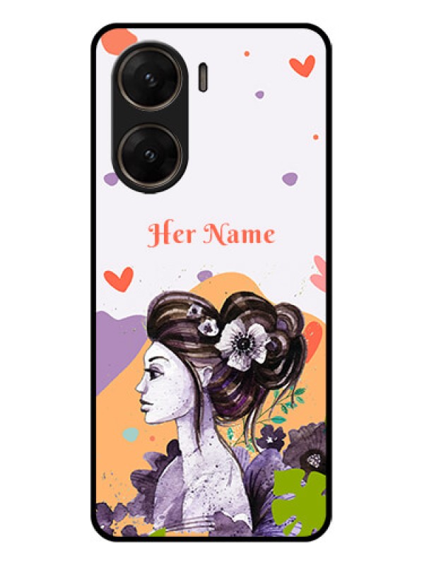 Custom Vivo V29E 5G Custom Glass Phone Case - Woman And Nature Design
