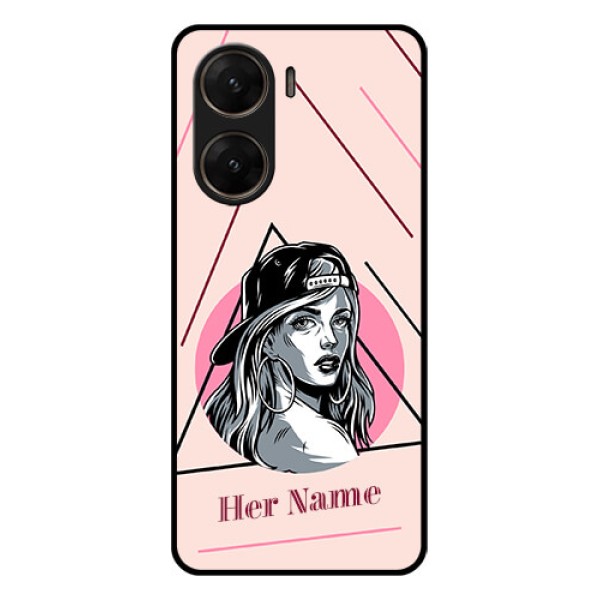 Vivo V29E 5G Custom Glass Phone Case - Rockstar Girl Design