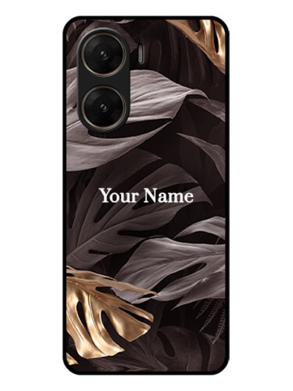 Custom Vivo V29E 5G Custom Glass Phone Case - Wild Leaves Digital Paint Design