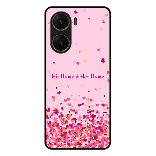 Vivo V29E 5G Custom Glass Phone Case - Floating Hearts Design
