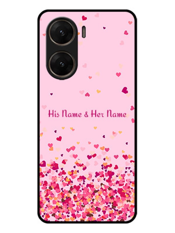 Custom Vivo V29E 5G Custom Glass Phone Case - Floating Hearts Design
