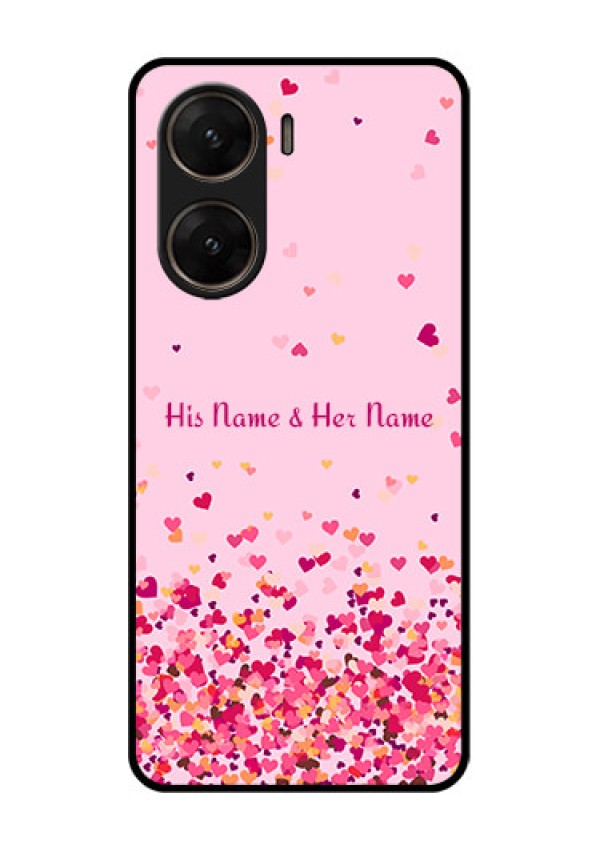 Vivo V29E 5G Custom Glass Phone Case - Floating Hearts Design