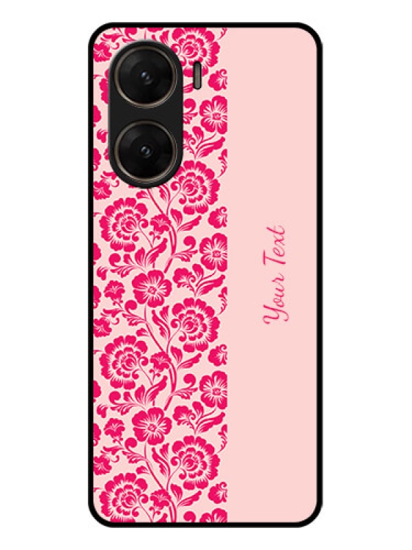 Custom Vivo V29E 5G Custom Glass Phone Case - Attractive Floral Pattern Design