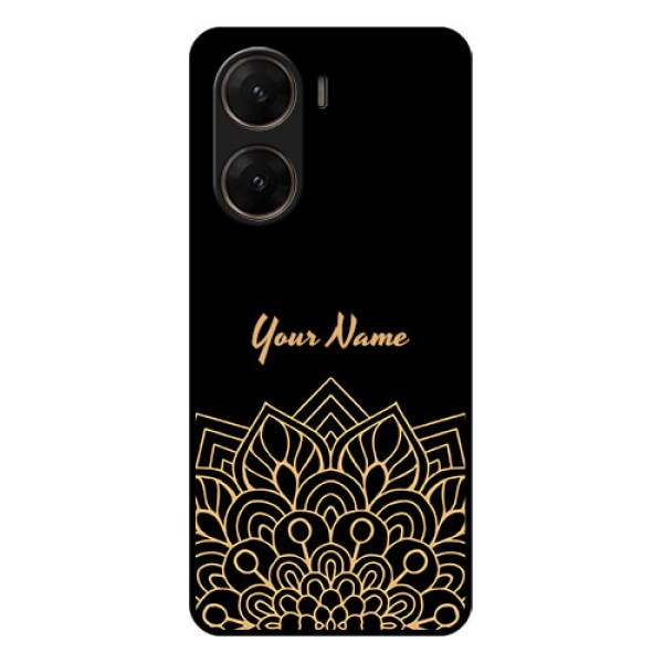 Vivo V29E 5G Custom Glass Phone Case - Golden Mandala Design