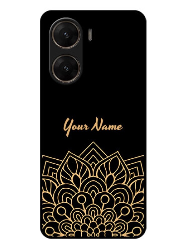 Custom Vivo V29E 5G Custom Glass Phone Case - Golden Mandala Design