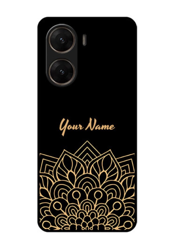 Vivo V29E 5G Custom Glass Phone Case - Golden Mandala Design