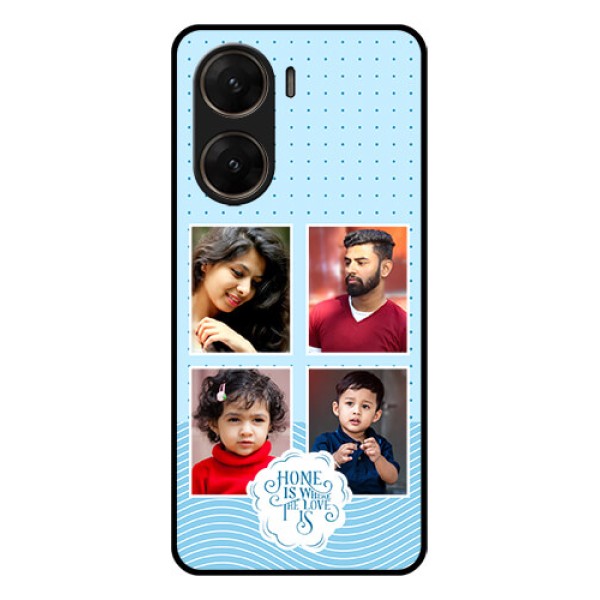 Vivo V29E 5G Custom Glass Phone Case - Cute Love Quote With 4 Pic Upload Design Vivo V29E 5G Custom Glass Phone Case - Cute Love Quote With 4 Pic Upload Design