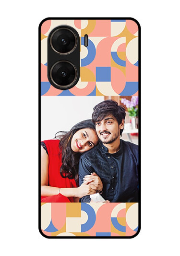 Vivo V29E 5G Custom Glass Phone Case - Semi - Circle Maze Pattern Design