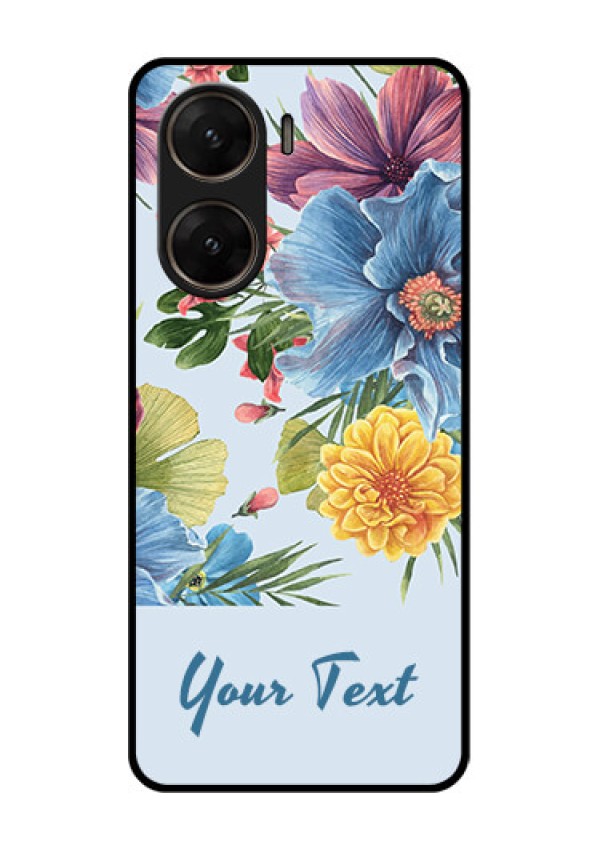 Vivo V29E 5G Custom Glass Phone Case - Stunning Watercolored Flowers Painting Design