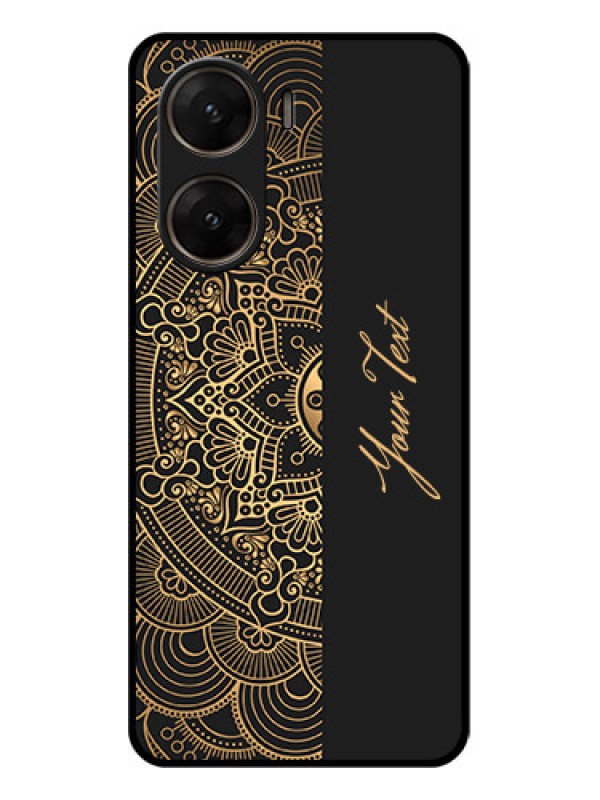 Custom Vivo V29E 5G Custom Glass Phone Case - Mandala Art With Custom Text Design