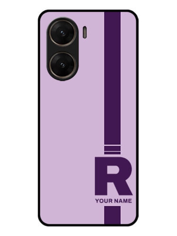 Custom Vivo V29E 5G Custom Glass Phone Case - Simple Dual Tone Stripe With Name Design