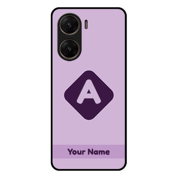 Vivo V29E 5G Custom Glass Phone Case - Custom Letter In Curved Badge Design Vivo V29E 5G Custom Glass Phone Case - Custom Letter In Curved Badge Design