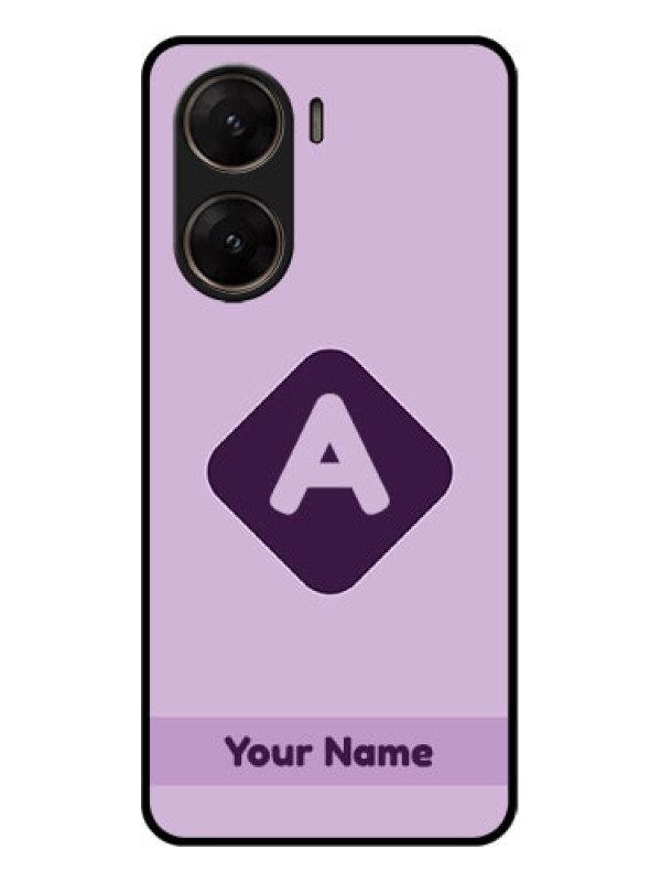 Custom Vivo V29E 5G Custom Glass Phone Case - Custom Letter In Curved Badge Design