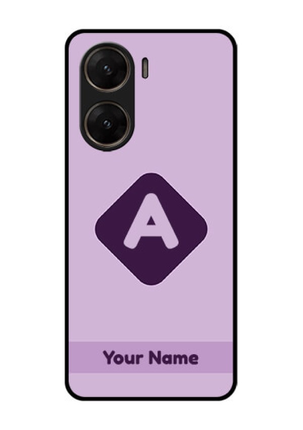 Vivo V29E 5G Custom Glass Phone Case - Custom Letter In Curved Badge Design