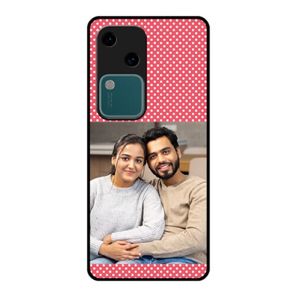 Vivo V30 5G Custom Glass Phone Case - White Dotted Design