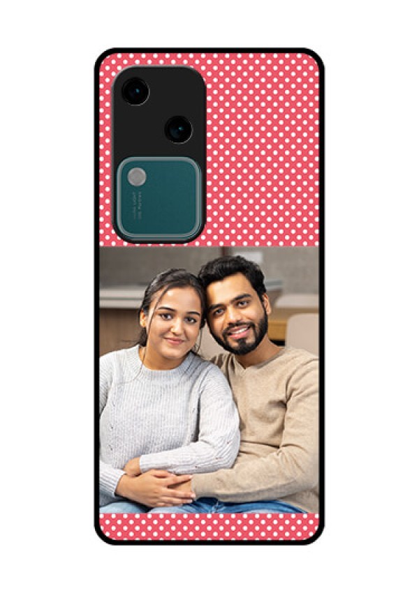 Vivo V30 5G Custom Glass Phone Case - White Dotted Design