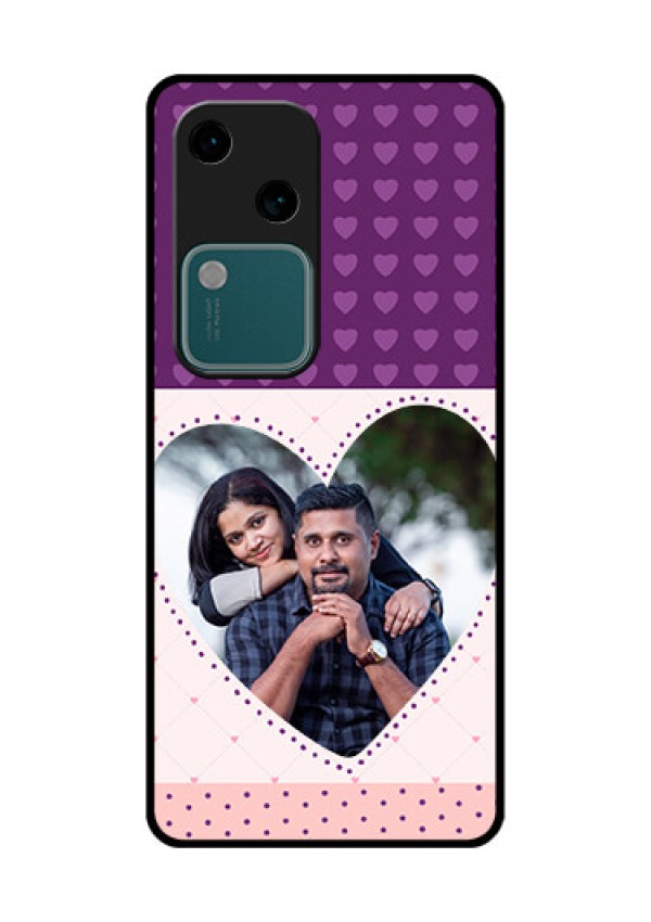 Vivo V30 5G Custom Glass Phone Case - Violet Love Dots Design