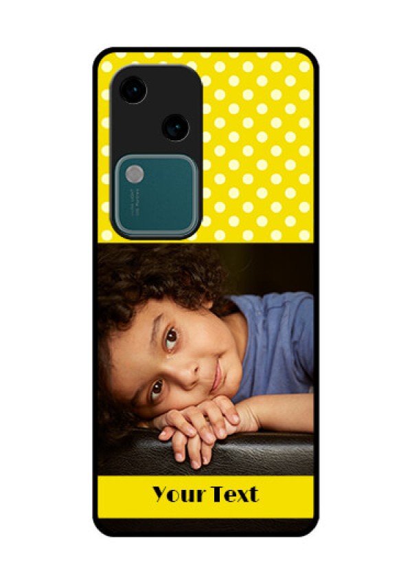 Vivo V30 5G Custom Glass Phone Case - Bright Yellow Case Design