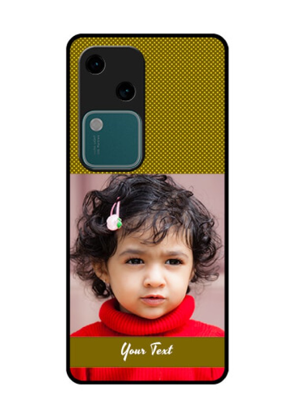 Vivo V30 5G Custom Glass Phone Case - Simple Green Color Design