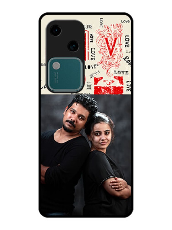 Custom Vivo V30 5G Custom Glass Phone Case - Trendy Love Design Case