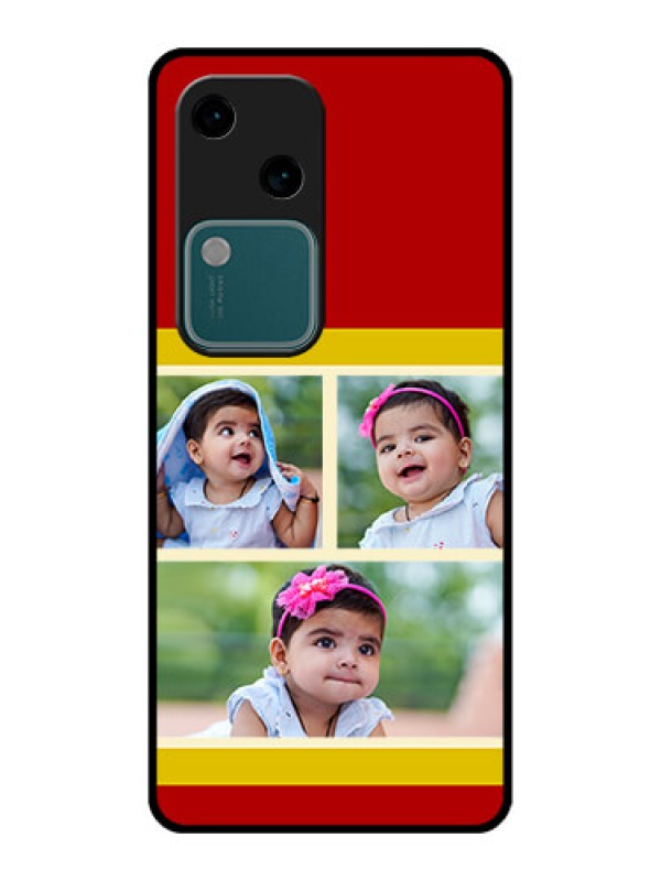 Custom Vivo V30 5G Custom Glass Phone Case - Multiple Pic Upload Design