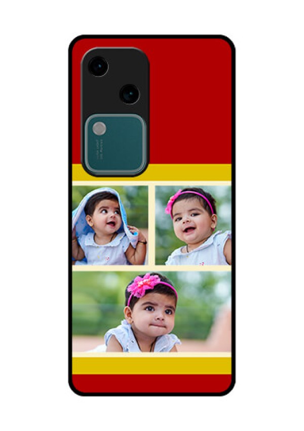 Vivo V30 5G Custom Glass Phone Case - Multiple Pic Upload Design