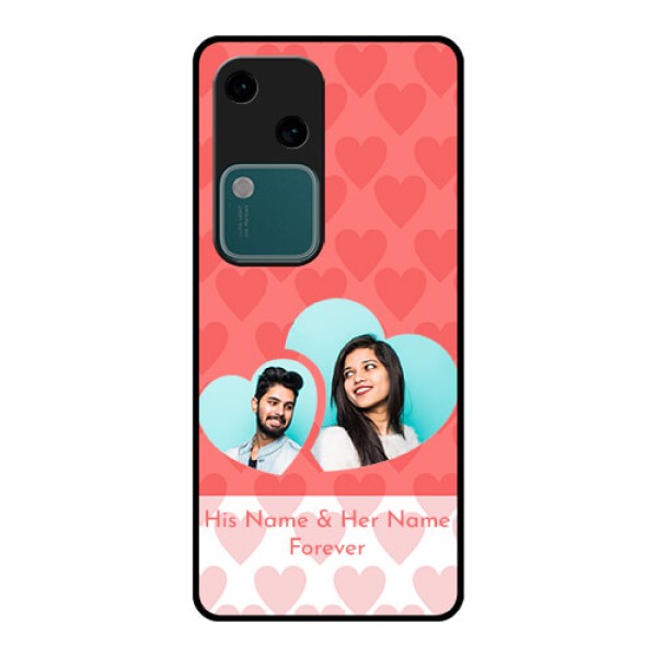 Vivo V30 5G Custom Glass Phone Case - Couple Pic Upload Design
