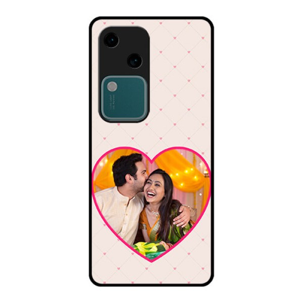 Vivo V30 5G Custom Glass Phone Case - Heart Shape Design