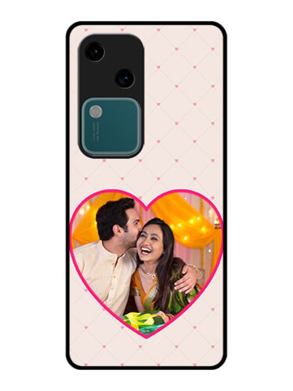 Custom Vivo V30 5G Custom Glass Phone Case - Heart Shape Design