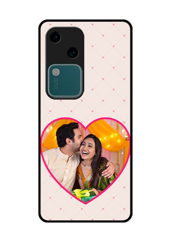 Vivo V30 5G Custom Glass Phone Case - Heart Shape Design