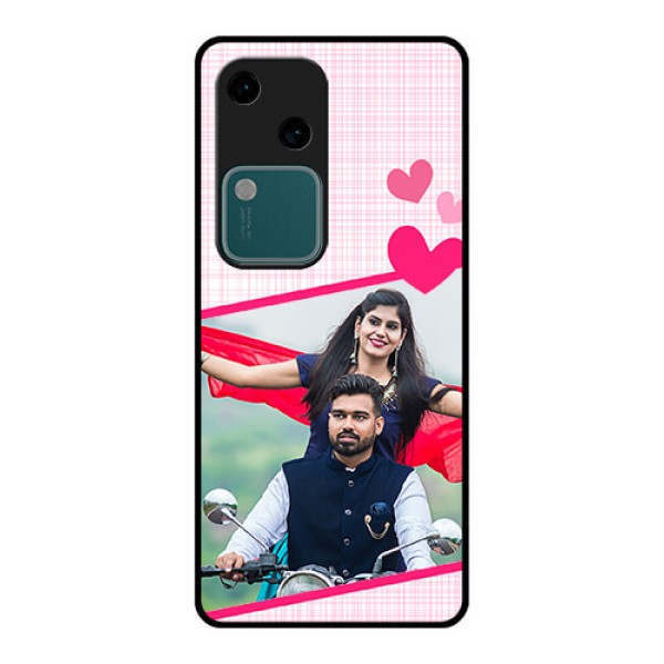 Vivo V30 5G Custom Glass Phone Case - Love Shape Heart Design Vivo V30 5G Custom Glass Phone Case - Love Shape Heart Design