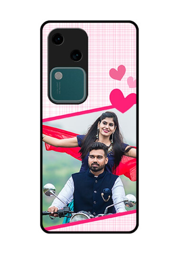Vivo V30 5G Custom Glass Phone Case - Love Shape Heart Design