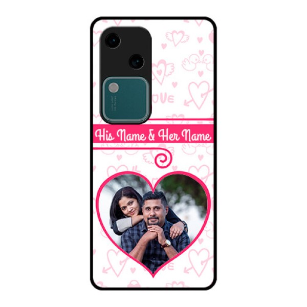 Vivo V30 5G Custom Glass Phone Case - Heart Shape Love Design