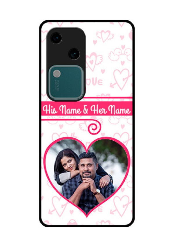 Vivo V30 5G Custom Glass Phone Case - Heart Shape Love Design