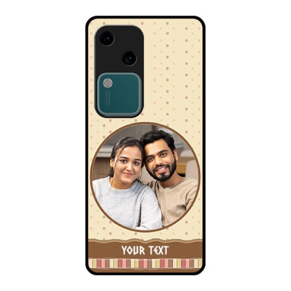 Vivo V30 5G Custom Glass Phone Case - Brown Dotted Mobile Case Design Vivo V30 5G Custom Glass Phone Case - Brown Dotted Mobile Case Design