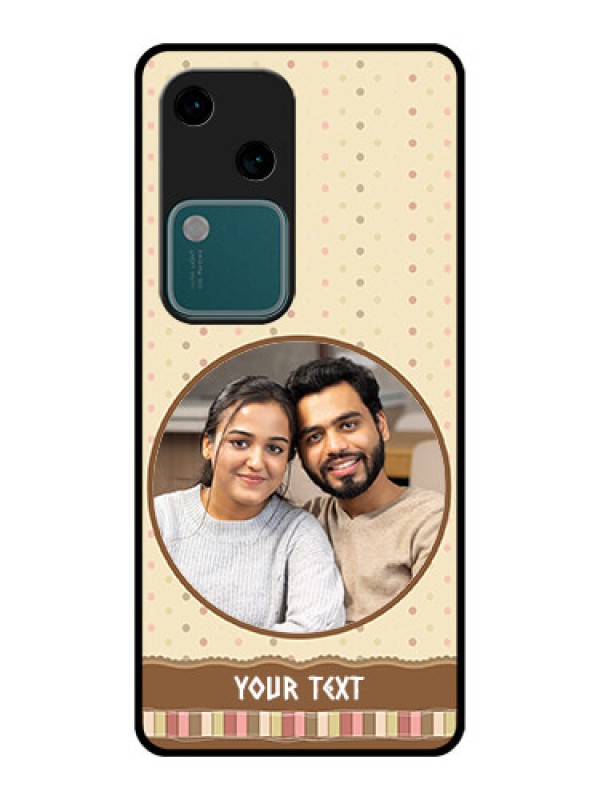 Custom Vivo V30 5G Custom Glass Phone Case - Brown Dotted Mobile Case Design