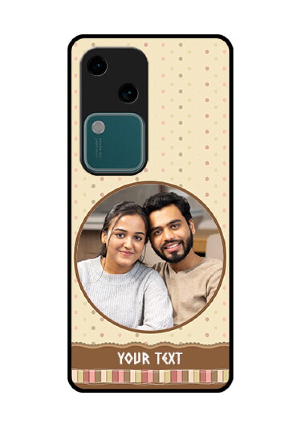 Vivo V30 5G Custom Glass Phone Case - Brown Dotted Mobile Case Design