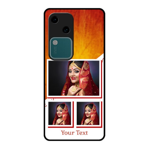 Vivo V30 5G Custom Glass Phone Case - Wedding Memories Design
