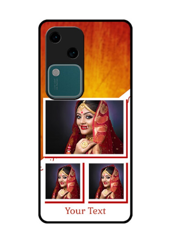Vivo V30 5G Custom Glass Phone Case - Wedding Memories Design