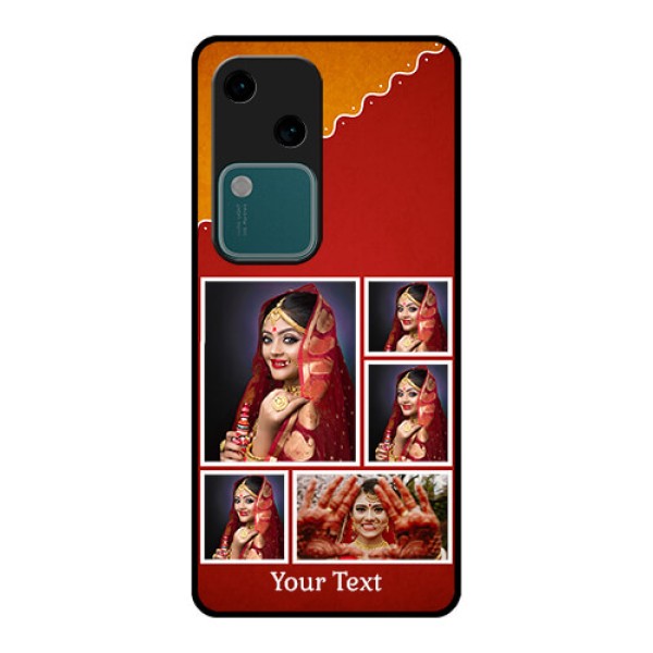 Vivo V30 5G Custom Glass Phone Case - Wedding Pic Upload Design