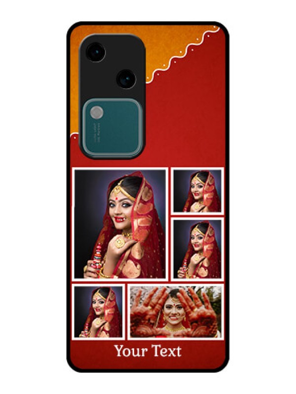 Custom Vivo V30 5G Custom Glass Phone Case - Wedding Pic Upload Design