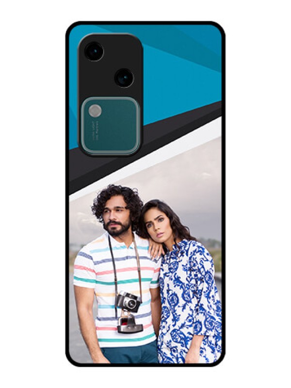 Custom Vivo V30 5G Custom Glass Phone Case - Simple Pattern Photo Upload Design