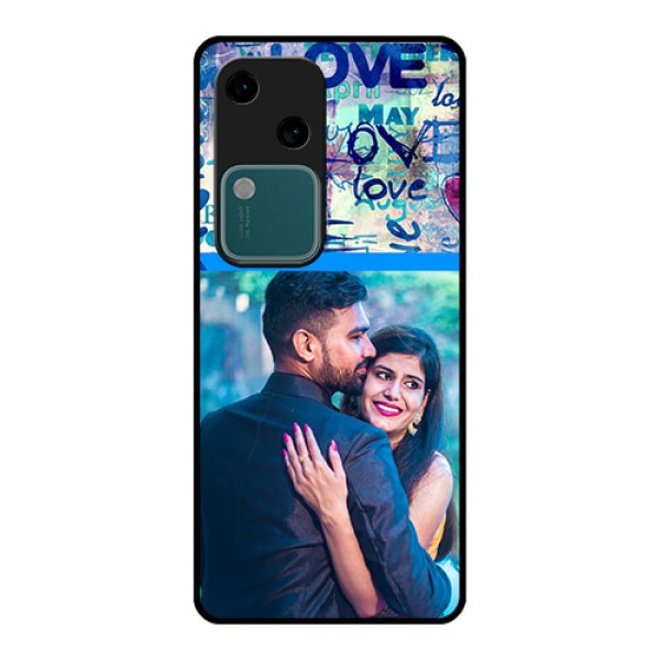 Vivo V30 5G Custom Glass Phone Case - Colorful Love Design