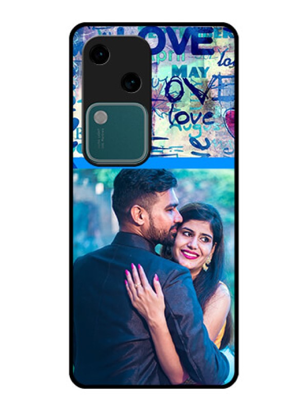 Custom Vivo V30 5G Custom Glass Phone Case - Colorful Love Design