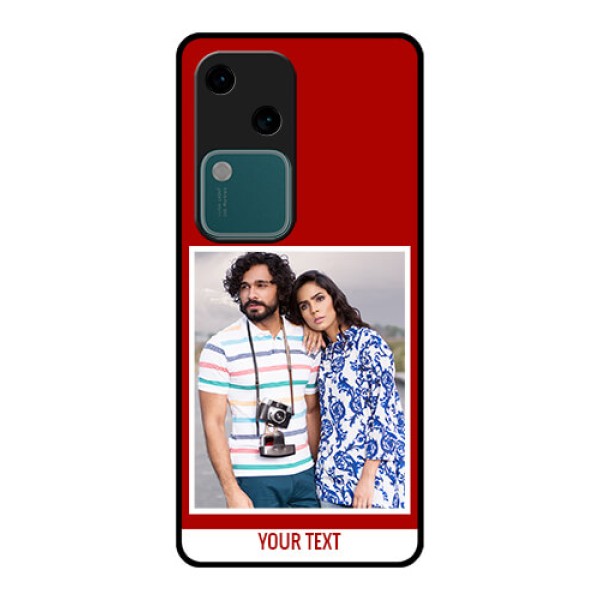 Vivo V30 5G Custom Glass Phone Case - Red Color Design